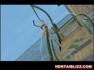 3d animācijas hentai eskorts izpaužas fucked līdz milzīgs tentac