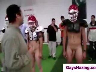 Hetro chaps made to play Nude football by homos
